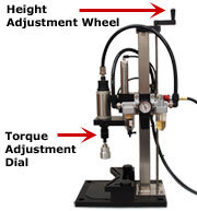 Capping Machine lets you change the torque output by rotating the external torque dial with your fingers.